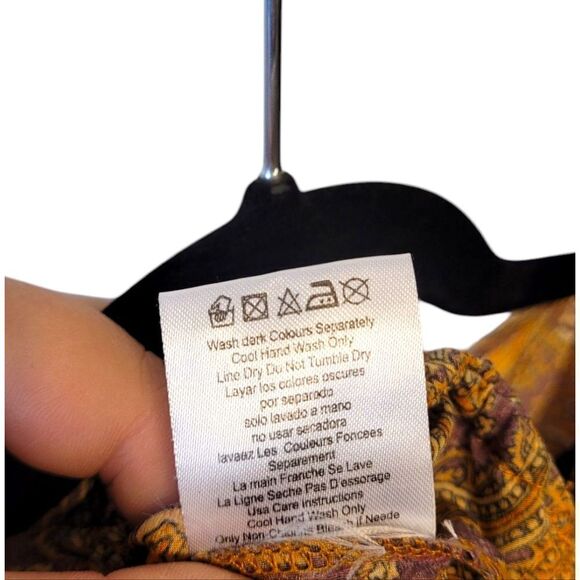 Karma Highway Orange And Purple Paisley Blouse One Size - Picture 5 of 6